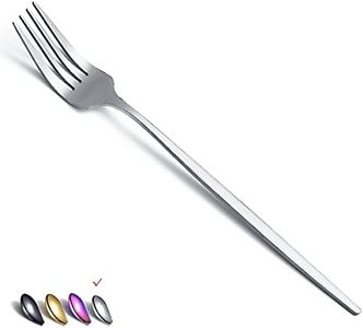 Matt Dinner Forks 6 Piece, Stainless Steel Forks Silverware Set, Dessert Forks, Table Forks, Salad Forks for Home, Kitchen or Restaurant, Dishwasher Safe (Matt Silver-8.4 Inch)