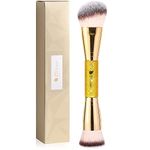 DUcare Makeup Brushes Foundation Brush Contour Double Ended Makeup Brush for Blending Liquid Powder Concealer Cream Cosmetics Blush Buffe