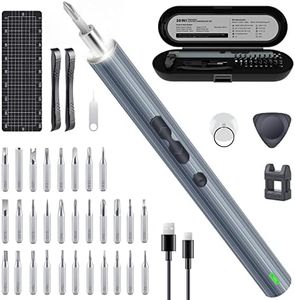 Mini Electric Screwdriver, 39 in 1 Homtronics Rechargeable Cordless Small Power Precision Screwdriver Kit with S2 Steel Magnetic Bits, Repair Tool Kit with LED Light for Phone Watch Laptop Eyeglasses