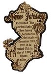 USA New Jersey State Map Wooden Magnet Souvenir Fridge Magnet Gift