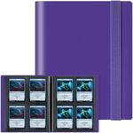 GEAoffice Card Binder 4 Pocket - Trading Card Collection Album Folder - 160 Side Loading Pocket Binder for TCG, MTG, Yugioh - Gifts for Card Collectors Girls (Purple)