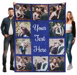 Stepdiy Thick Custom Throw Blanket | Thick Personalized Blanket with 10 Photos Text | Thick Customized Blanket for Mom Dad | Customized Gifts for Anniversary Birthday Gifts for Him Her| 50"X60"