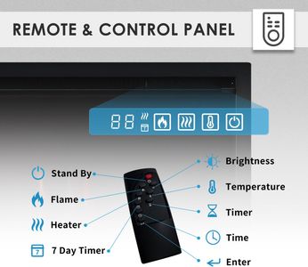 FlameKo 50-Inch Electric Fireplace – Wall Mounted LED Heater