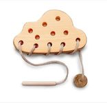 DEAL NUT Wooden Lacing Toy for Toddlers,Threading Toy Kids Travel Road Trip Games Educational Learning Motor Skills Montessori Toys, Activity Toys (Cloud, Beige)