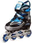 Cosco Sprint Roller Skates, Junior Size 35-38 (Black/Grey/Blue)