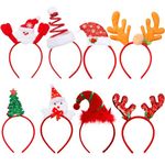 JOYIN Pack of 8 Christmas Headbands with Different Designs for Christmas and Holiday Parties (ONE Size FIT ALL)