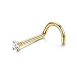 LOYALLOOK 14K Real Gold Nose Rings 