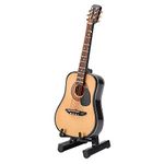 Yosoo Health Gear Miniature Guitar, Mini Wooden Guitar Model with Guitar Stand and Case, Display Decoration Mini Guitar Collectable Ornaments for Home Office Desk Decoration (10CM)