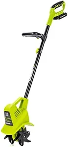 Earthwise Power Tools by ALM TC70020IT 20-Volt 7.5-Inch Cordless Electric Garden Tiller Cultivator, (2AH Battery & Fast Charger Included), Green