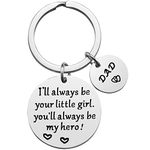 iWenSheng Steel Father'S Day Gift- Dad Gift From Daughter For Birthday, I'Ll Always Be Your Little Girl, You Will Always Be My Hero Keychain, Blue