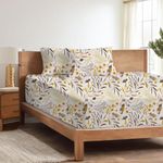 Microfiber Bedsheet for Double Size Bed Floral Design with 2 Pillow Covers Wrinkle Free Hypo-Allergenic Bedsheets (Floral Harmony)