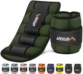APEXUP 10lbs/Pair Adjustable Ankle Weights for Women and Men, Modularized Leg Weight Straps for Yoga, Walking, Running, Aerobics, Gym (Green)