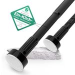 VECTO No Drill Curtain pole 340-430cm Heavy Duty Tension Rod Black 32mm Tension Rods without Drilling Clamp Curtain Rods Easy Install for Bathroom, Kitchen, Wardrobe,Drying, Hanging