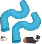 PINVNBY Hamster Fun Tunnels Pet Mouse Plastic Tube Toys Small Animal Foldable Exercising Training Hideout Tunnels for Guinea Pigs,Gerbils,Rats,Mice,Ferrets and Other Small Animals(2 PCS Blue)