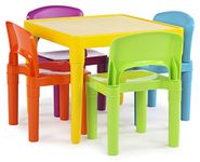 Humble Crew Kids' Plastic Table and 4-Chair Set, Set, Secondary Colors