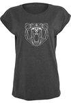 EMOM Fitness Bear Graphic Workout Casual Crew Neck T-Shirt For Women (Black, Dark Grey and Light Grey In Size: XS, S, M, L or XL), 100057-l-dunkelgrau, dark grey, L