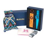 SUNYIN Wooden&Metal Kazoo,Beautiful Gift Box for The Kazoo Present,Gift of Musical Instrument Simplest Instrument Wooden Kazoo Aluminum Kazoo For Adult Kid Christmas Gift(Blue)