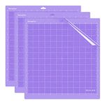 REALIKE 12X12 StrongGrip Cutting Mats for Silhouette Cameo 4/3/2/1(3 Mats) Gridded Adhesive Non-Slip Cut Mat for Crafts, Quilting, Sewing, Scrapbooking and All Arts