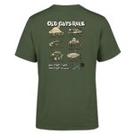 OLD GUYS RULE Bigger Fish II T-Shirt (Military Green) (UK, Alpha, L, Regular, Regular, Large, Military Green)