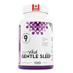 PlantVital Gentle Sleep Aid - Melatonin, GABA, Valerian Root, Chamomile, Lemon Balm, L Tryptophan - Herbal Natural Sleeping Pills for Adults, Relaxation, Sleep Support - 120 Capsules