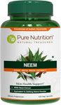 Pure Nutrition Neem Capsules 700mg, 120 Count. Neem Extract Supplement Equivalent to 2600mg Neem Leaf and Bark Powder. Herbal Skin Supplement. Gluten Free | Non-GMO