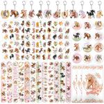 60 PCS Horse Cowgirl Party Favors, Horse Cowgirl Temporary Tattoos Slap Bracelets Keychains Badges Gift Bags for Horse Cowgirl Birthday Party Decorations Supplies Gifts for Kids Classroom Rewards