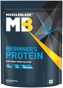 MuscleBlaze Beginner's Whey Protein (Chocolate, 1 kg / 2.2 lb) No Added Sugar, Faster Muscle Recovery & Improved Strength
