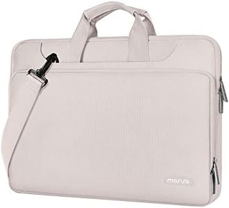 MOSISO 360 Protective Laptop Shoulder Bag Compatible with MacBook Air/Pro,13-13.3 inch Notebook,Compatible with MacBook Pro 14 2023-2021 A2779 M2 A2442 M1,Matching Color Sleeve with Belt, Stone Gray