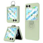 for Samsung Galaxy Z Flip 5 Case with Ring Shockproof Silicone Protective Cover Flip Z 5 Phone Case for Galaxy Z Flip 5 5G 2023 - Green