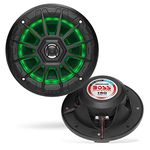 BOSS Audio Systems MRGB55B 5.25 Inch Marine Speakers - Weatherproof, 150 Watts Per Pair, 75 Watts Each, Multi-Color Illumination, Full Range, 2 Way, Sold In Pairs