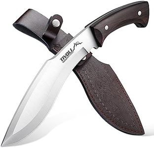 Tivoli Cuchillo de supervivencia Cuchillo grande de acero D2 de una sola pieza, cuchillo de caza de hoja fija con funda, cuchillo de espiga completa para exteriores, regalos para hombres