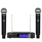 MicrocKing Wireless Microphone System Dynamic Handheld Microphones,150-260Ft Operating Range,16 Hours Continuous Use, Ideal for Karaoke, Party, DJ, Church, Wedding, Indoor/Outdoor Activities