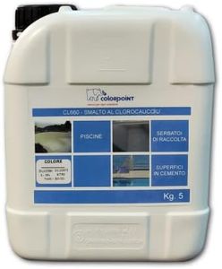Color point SMALTO VERNICE PITTURA PER PISCINA PISCINE AL CLOROCAUCCIU BIANCO 5 KG