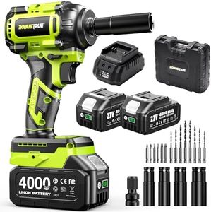 Robustrue Cordless Impact Wrench 406Ft-lbs 2x Battery