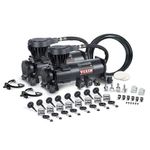 VIAIR 410 Stealth Series 200 PSI Dual Value Pack, Air Ride Suspension, Air Horns, 50% Quieter, 100% Duty @ 100 PSI, Black,41042