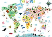 DECOWALL BS-1615S Animal World Map 