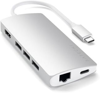 Satechi USB C Hub Multiport Adapter V2 - USB C Dongle - 4K HDMI (60Hz), 60W USB C Charging, GbE, SD/Micro Card Readers, USB 3.0 - USBC Hub for MacBook Pro/Air M1 M2 (Silver)