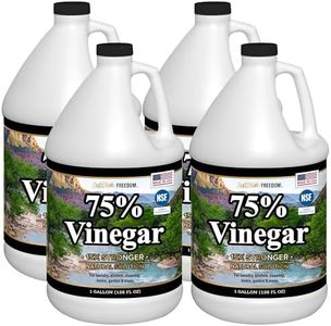 Nature's Freedom 75% Concentrated Vinegar – 4 Gallon Pack Industrial Strength Cleaning Vinegar for Home & Garden, NSF Certified