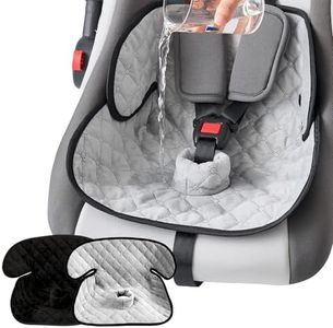 MOMSYLA Baby Waterproof Car Seat for Potty Training Pad,Piddle Pads Carseat Protector with Waterproof Seat Liner 2 Pack (Grey-1 Pack+Black-1 Pack)
