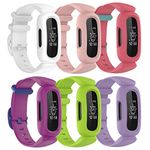 Baaletc 6 Pack Bands Compatible with Fitbit Ace 3 Bands for Kids, Replacement Sport Strap Wristbands for Ace 3 Boys Girls