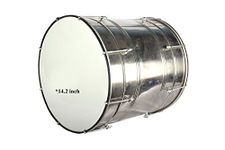 Kannan Musical Instruments Nasic Dhol (S.S), 18 * 14.2, Silver