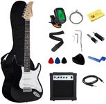 Stedman Pro Beginner Series 39-Inch Electric Guitar with 10-Watt Amp, Case, Strap, Cable, Capo, Picks, Electronic Tuner, Stringwinder and Polish Cloth - Black