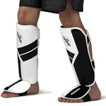 Hayabusa S4 Kids Shin Guards, Muay Thai, MMA, Kickboxing, Martial Arts - White, Large/X-Large