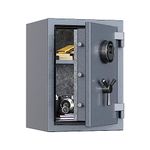 RPNB Deluxe Biometric Fireproof Safe Box,Touchscreen Digital Fingerprint Fire Proof Safe with Removable Shelf and 3 Spoke Safe Handle,Home Safe for Cash Documents Jewelry,36.4 L,Gray