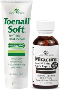 Toenail Softener for Thick Hard Toenails - Safe for Seniors & All Ages - Fast-Acting Toenail Softening Cream - Non Greasy Nail Cream Formulated with Natural Aloe Vera (1 Ounce Tube and Miracure)