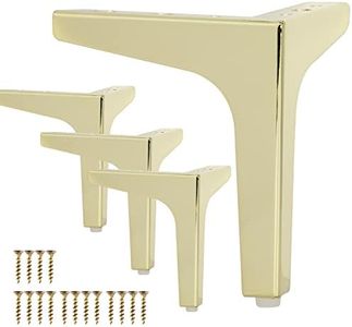 6 inch Metal Furniture Legs, La Vane Set of 4 Modern Iron Diamond Triangle Furniture Feet DIY Replacement Gold for Cabinet Cupboard Sofa Couch Chair Ottoman