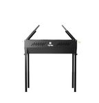 H Hy-tec Device Hybb - Dual-Cart Charcoal Grill Barbeque with 8 Skewers & Charcoal Tray Stellar Black Free Standing