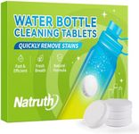 NATRUTH Water Bottle Cleaning Tablets 20 Tablets Effectively Removes Tough Stains and Odors Bottle Clean Tablet Individually Packed for All Stainless Steel, Plastics and Glass Drinking Containers