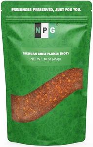 NPG Authentic Sichuan Chili Flakes 16 Ounces, Extra Hot, Szechuan Crushed Red Pepper Flakes Bulk, Essential Spice Seasoning for Making Kimchi, Chili Oil, Stir-fry, Pizza, Salads, and Tacos
