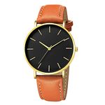 Men Quartz Sport Watch kolila Geneva Fashion Men Date Faux Leather Alloy Case Synthetic Leather Analog Mens Business Round Wrist Watch (H)